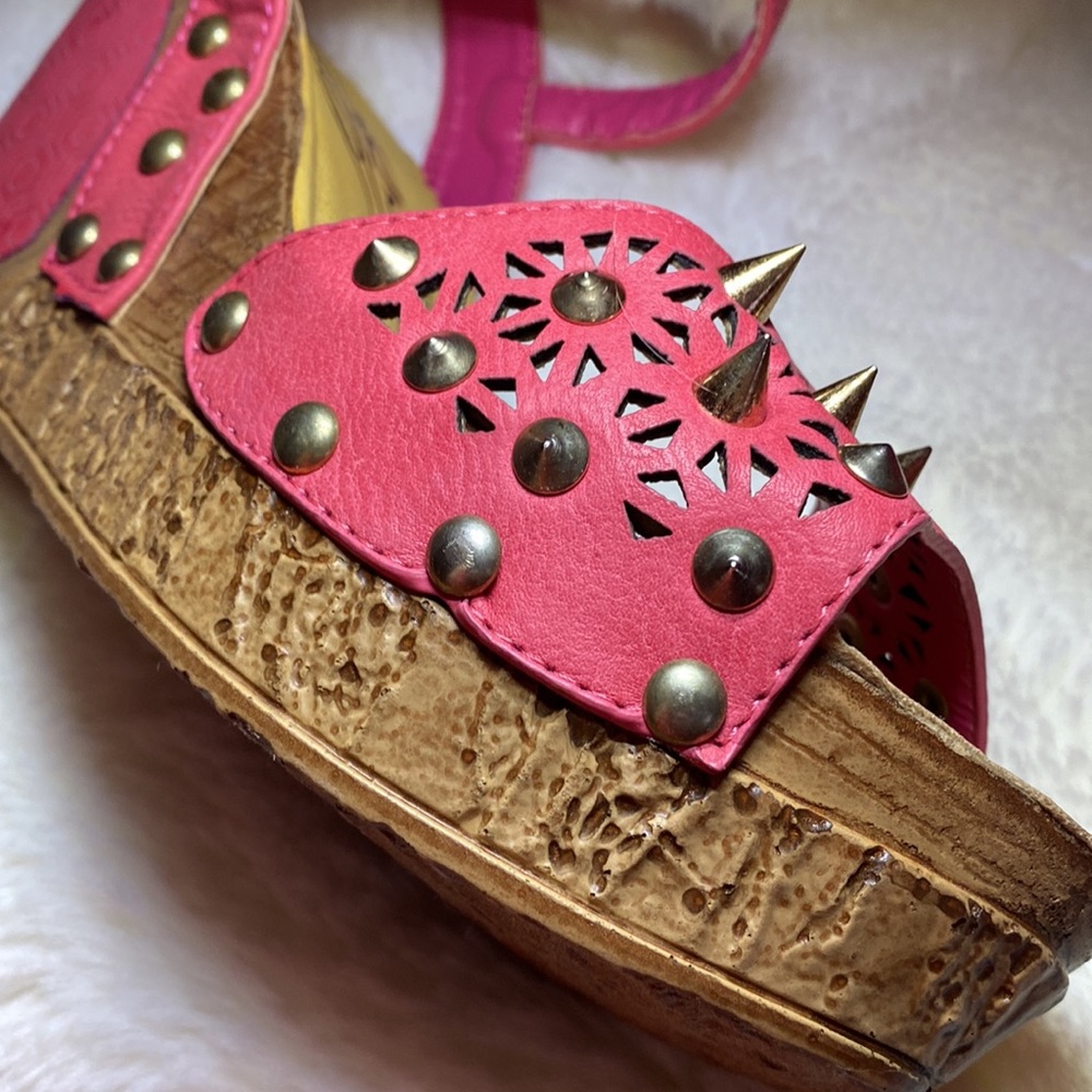 Rose girl platform wedge spiked sandals - Picture 2 of 7